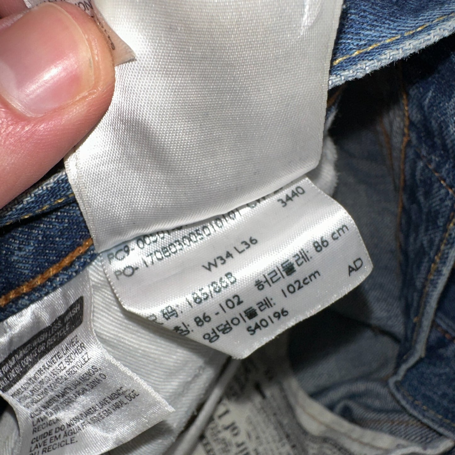 Levis 501 Y2K XX Straight Leg Jeans Blue VTG Med Wash 34x36 Act 34x34