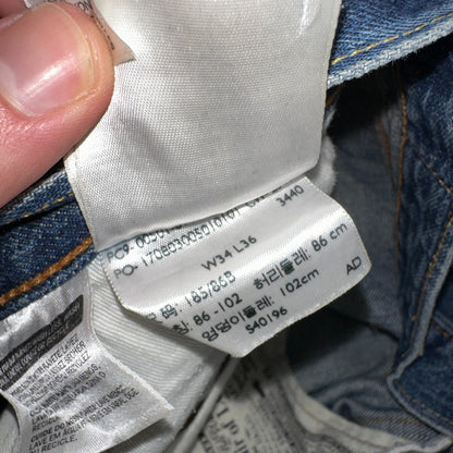 Levis 501 Y2K XX Straight Leg Jeans Blue VTG Med Wash 34x36 Act 34x34