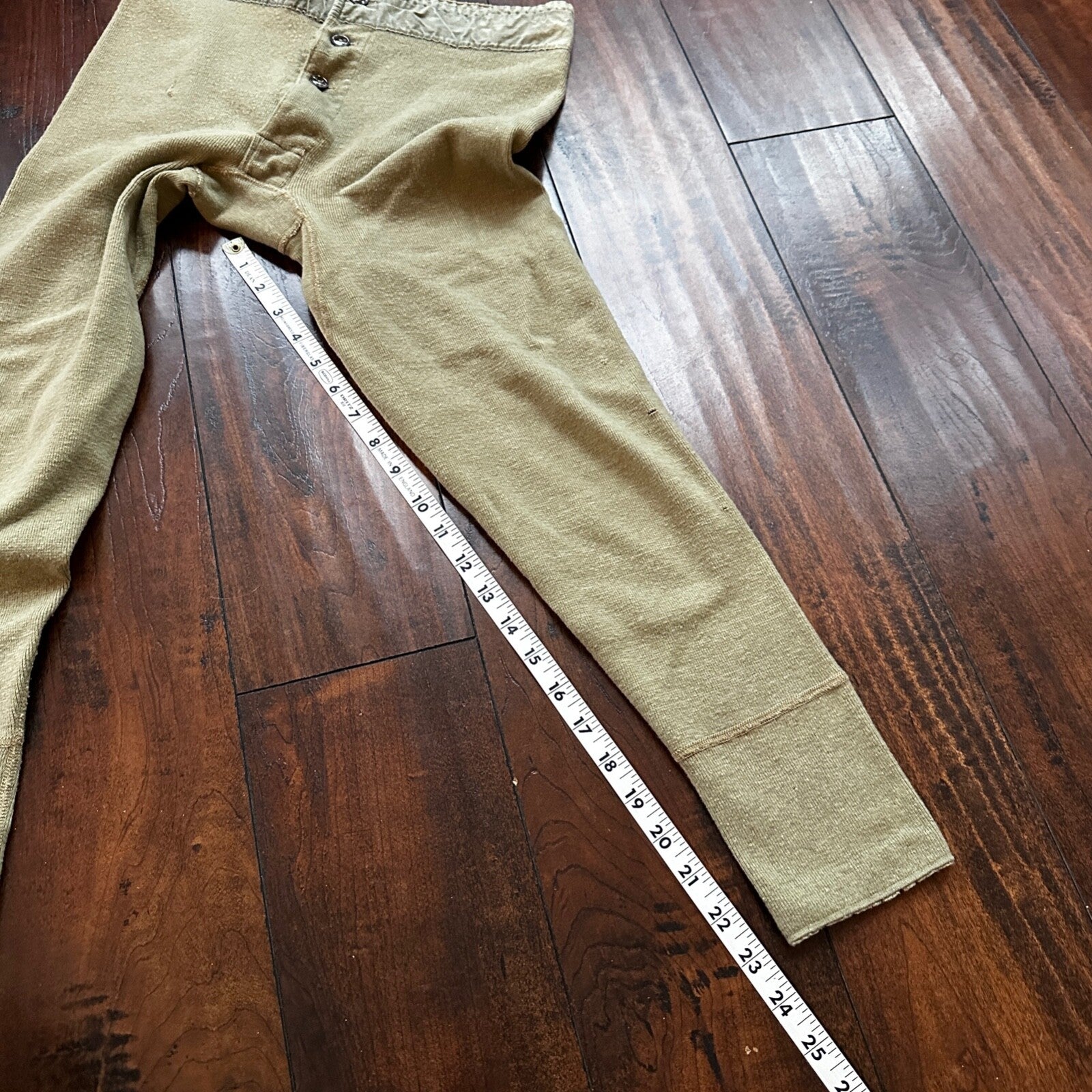 VTG WWII US Military Thermal Wool Pants Joggers Sweatpants 1940s USN Green