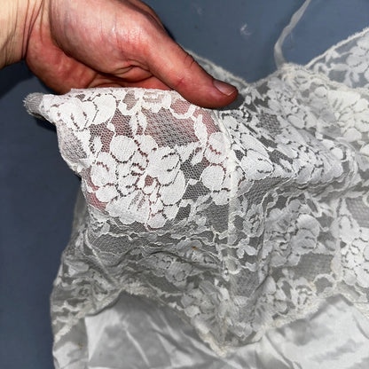 VTG 1960s Aristocraft Lingerie Slip Dress Sleepwear Full Sweep Nightgown Lace