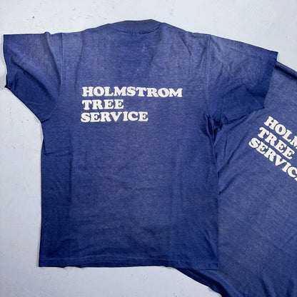 Holmstorm Tree Service Lot of 2 VTG T Shirt 1980s 80s Single Stitch Oregon Navy