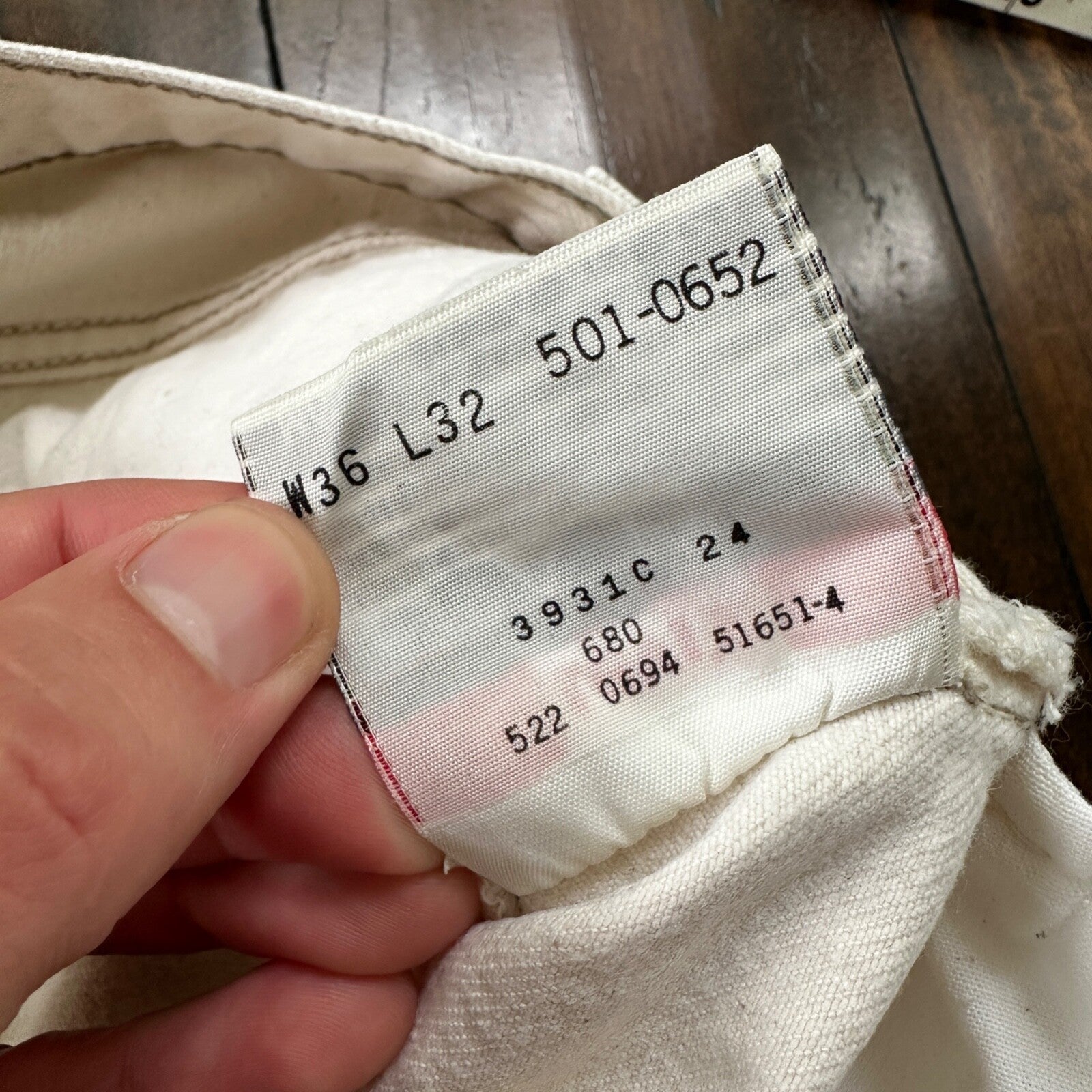 VTG 90s Levis 501 Button Fly 36x32 USA Tag Jeans Straight White XX Act 32x31