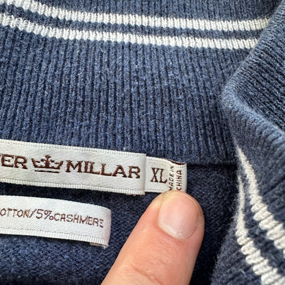 Peter Millar Sweater Men XL Crown Soft Cotton Cashmere 1/4 Quarter Zip Pullover