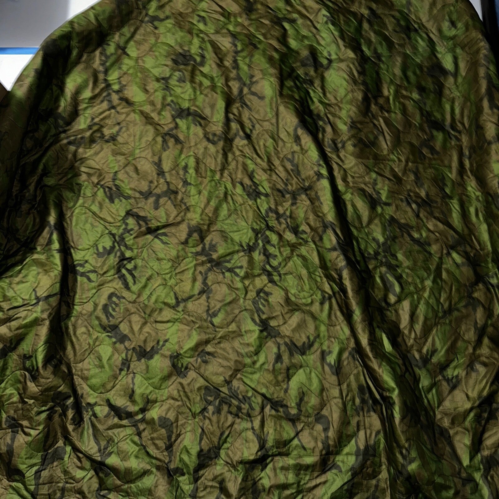 Vintage 1982 War Camouflage Poncho Liner Woodland Camo Dated 1982 Rare 80s