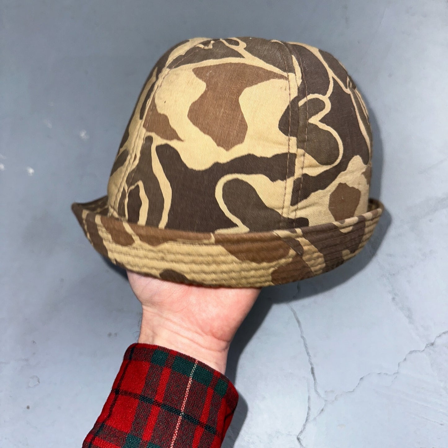 Frogskin Hunting 70s Fisherman Vintage Hat Bucket POST WWII Frog Skin USMC Camo