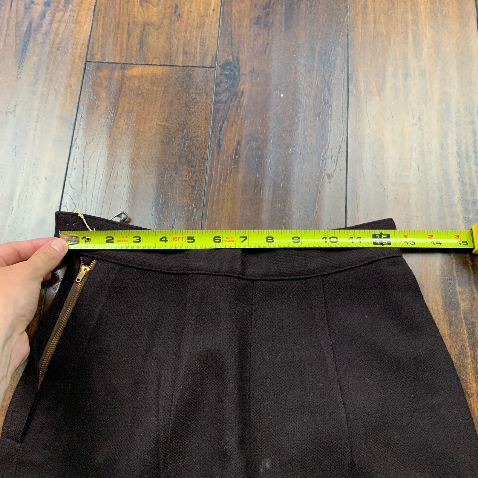 Vintage USA Rockabilly Womens Dress Brown Skirt 60s 70s Top Bottom Sanforized