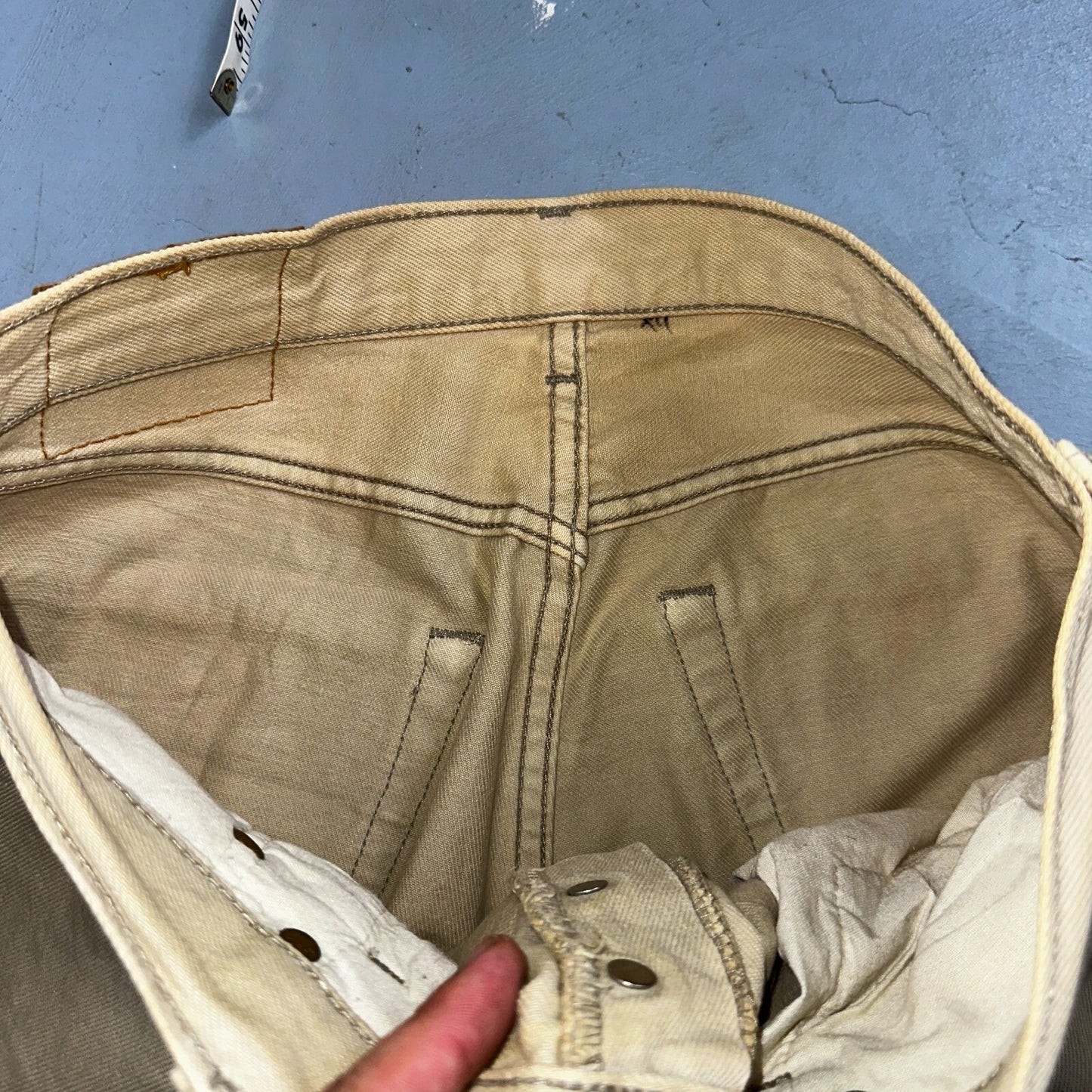 Levis 501 Vintage 90s USA XX Straight Leg Jeans Khaki Light Wash 31x30 Act 31x29