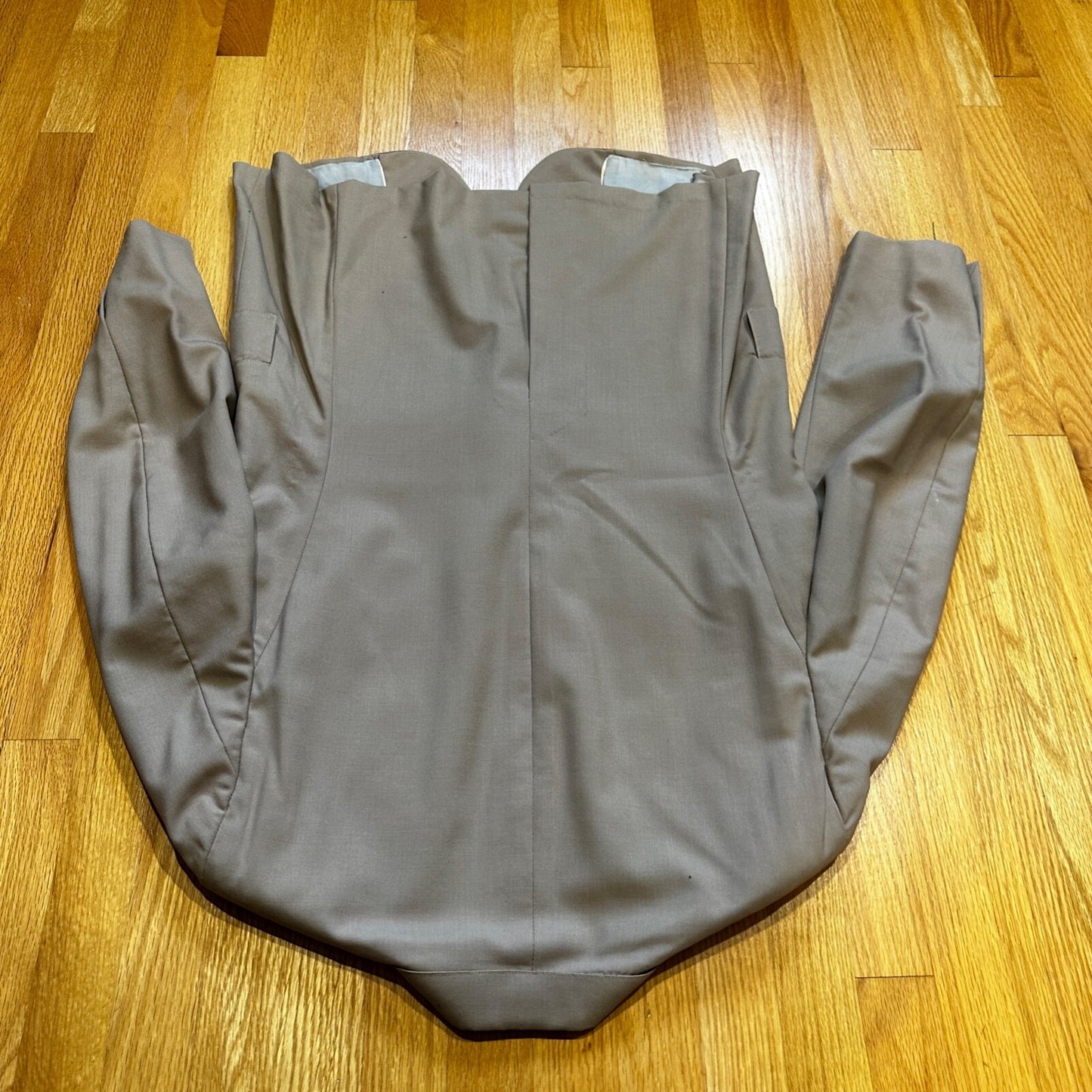 1960s Beige Sport Jacket VTG Mens Suit 44 36x29 Rockabilly Solid Tan Pants 60s