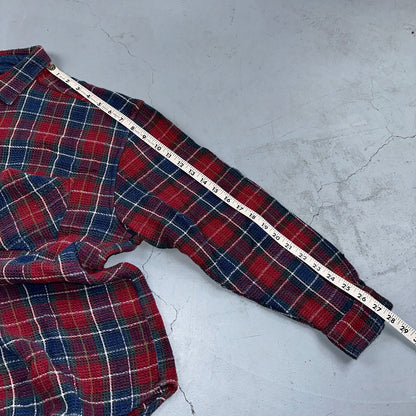 VTG 90s Faded Glory Womens Size L Plaid Long Sleeve Button Up Collar Shirt 1990s