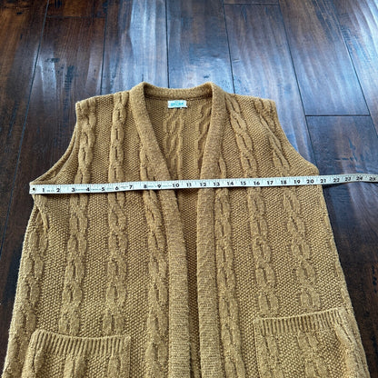 VINTAGE 50s 60s Campus Cardigan Sweater Orlon Acrylic USA Cobain Atomic Brown