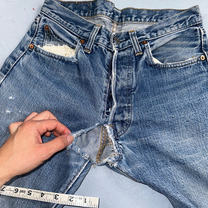 Levis 501 VTG 70s SS Redline Selvedge Jeans XX Thrashed 30x34 Act 28x29