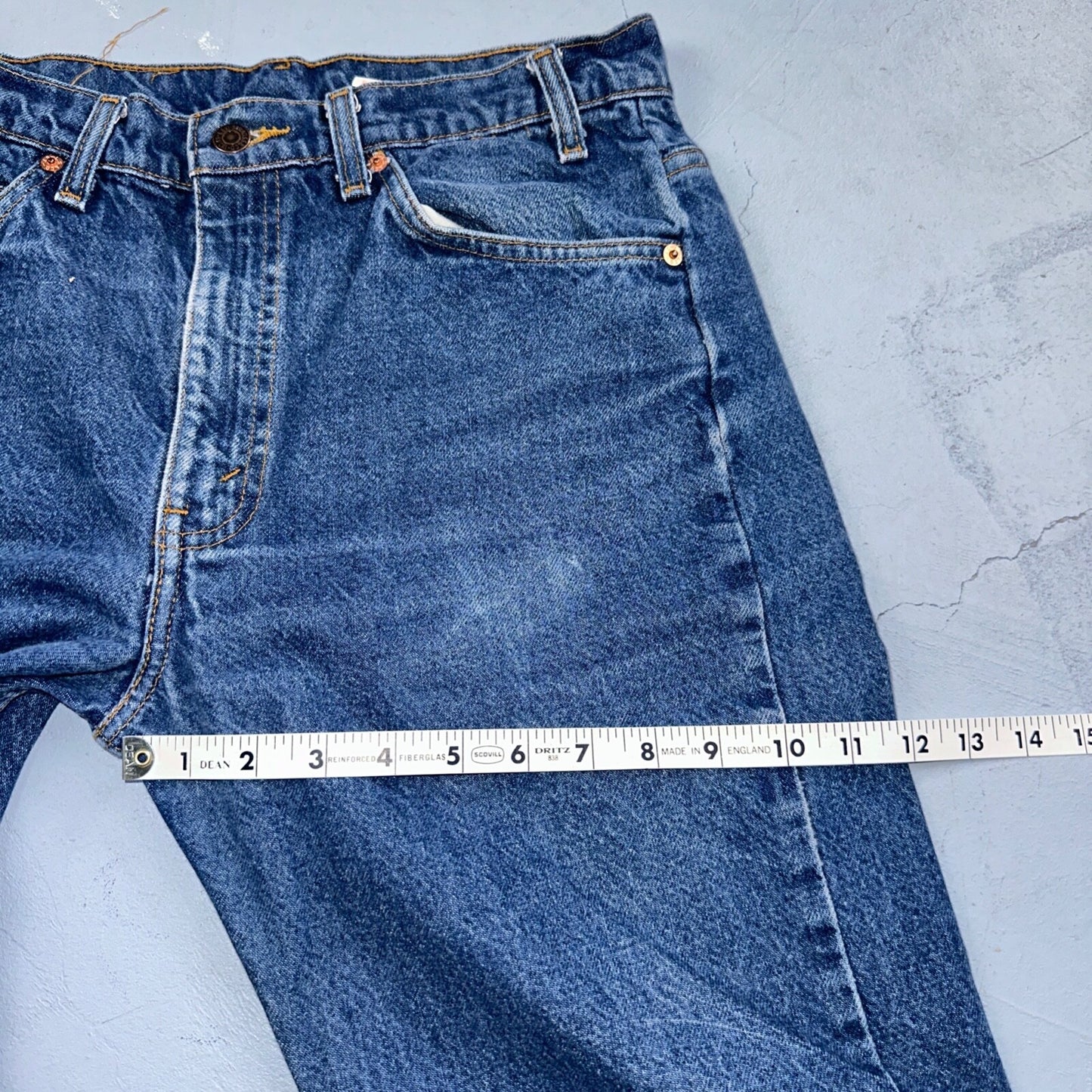 Levis 505 Vintage 90s Orange Tab Jeans Blue Med 501 Wash 33x34 Act 31x33