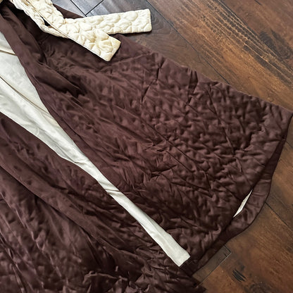 VTG Mod Brown VANITY FAIR Wrap NYLON Peignoir Robe Nightgown Gown
