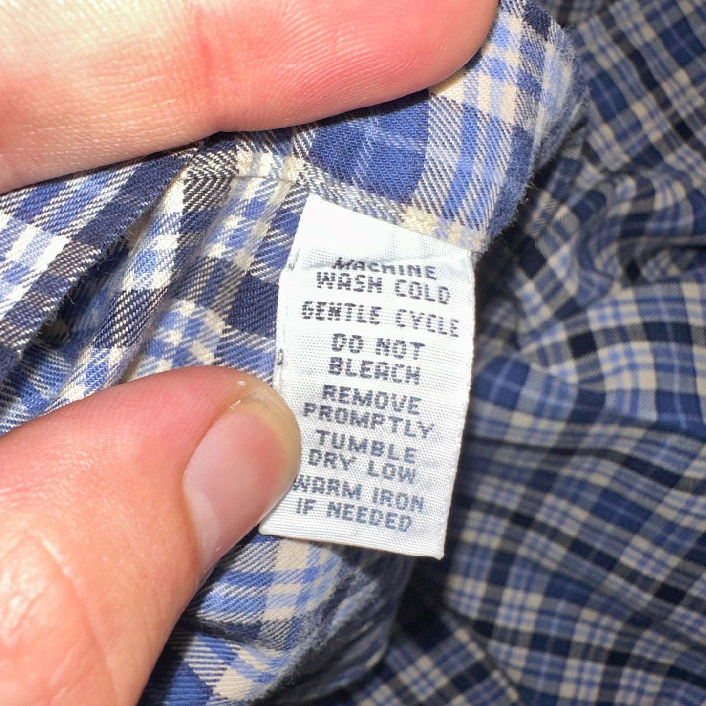 Ralph Lauren Button Up Shirt Men’s M Blue White Checker Plaid Long Sleeves