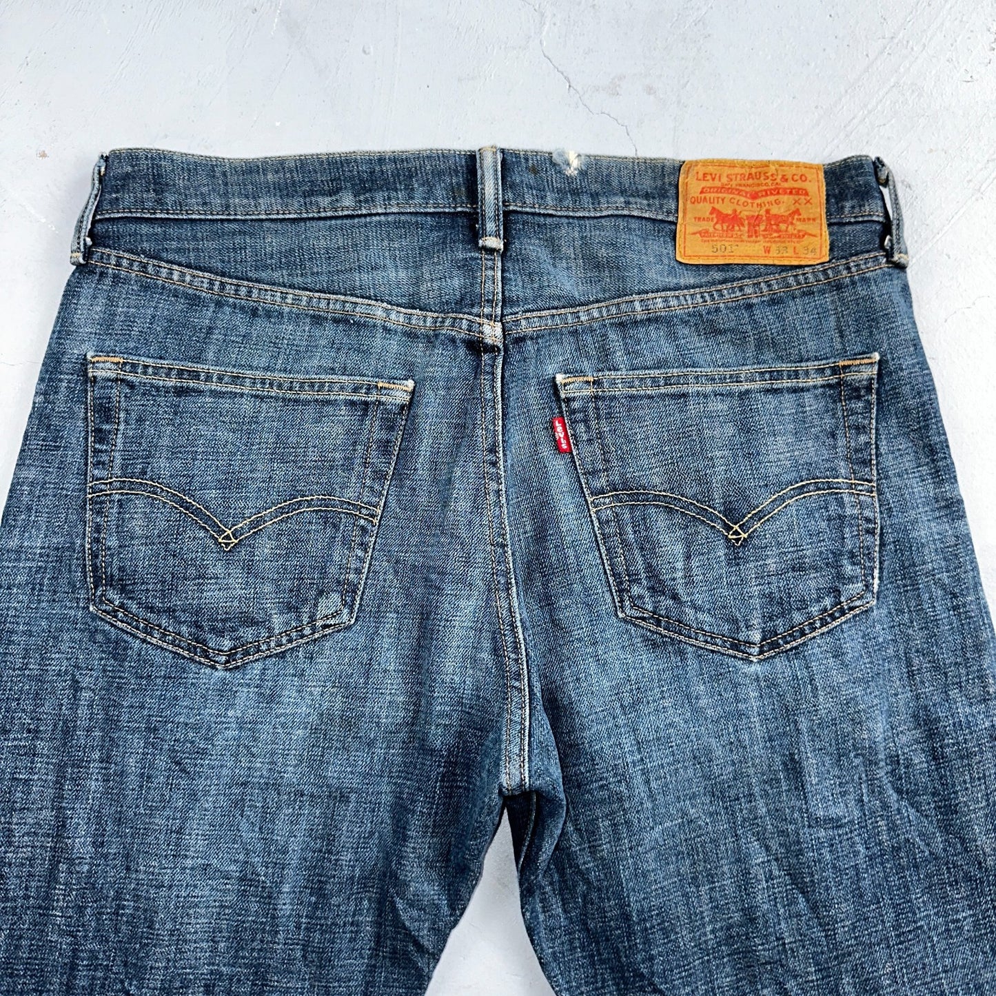 Levis 501 Vintage Y2K XX Straight Leg Jeans Blue Med Wash 33x34 Act 34x32