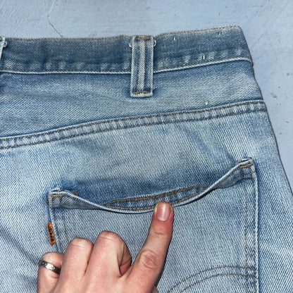 Levis 517 Vintage 80s USA Orange Tab Bootcut Flare Blue Jeans Talon Act 36x30