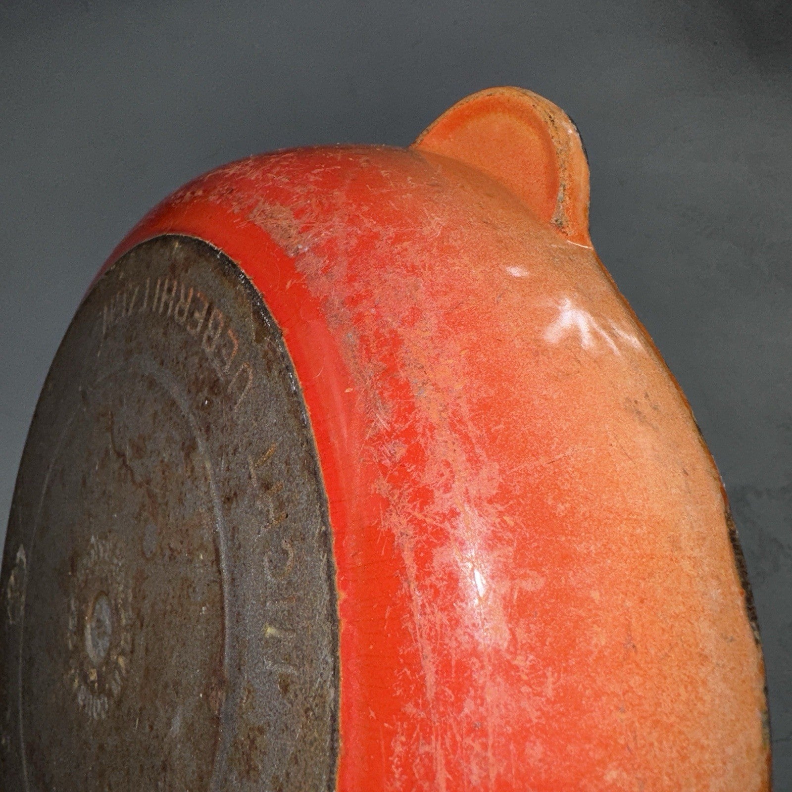 Le Creuset Cast Iron Enamel Cousances No. 24 Skillet Missing Handle Pan