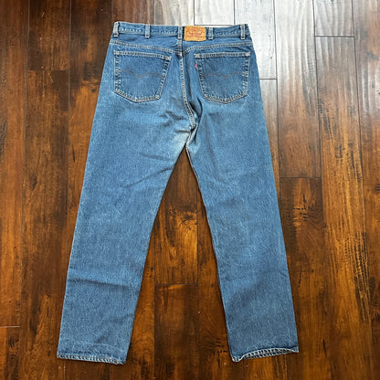 VTG 90s Levis 501 Button Fly 40x36 USA Tag Jeans Straight Wash Blue XX Act 36x32