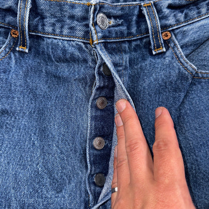 Levis 501 Vintage 90s USA XX Straight Leg Jeans Blue Med Wash 35x34 Act 32x30