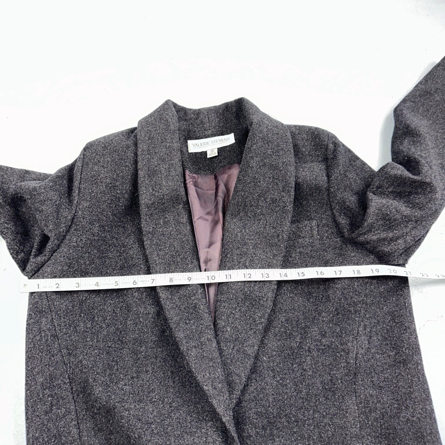 Vintage Valerie Steven’s Gray Black Wool & Cashmere Blend Blazer Women’s Sz 8