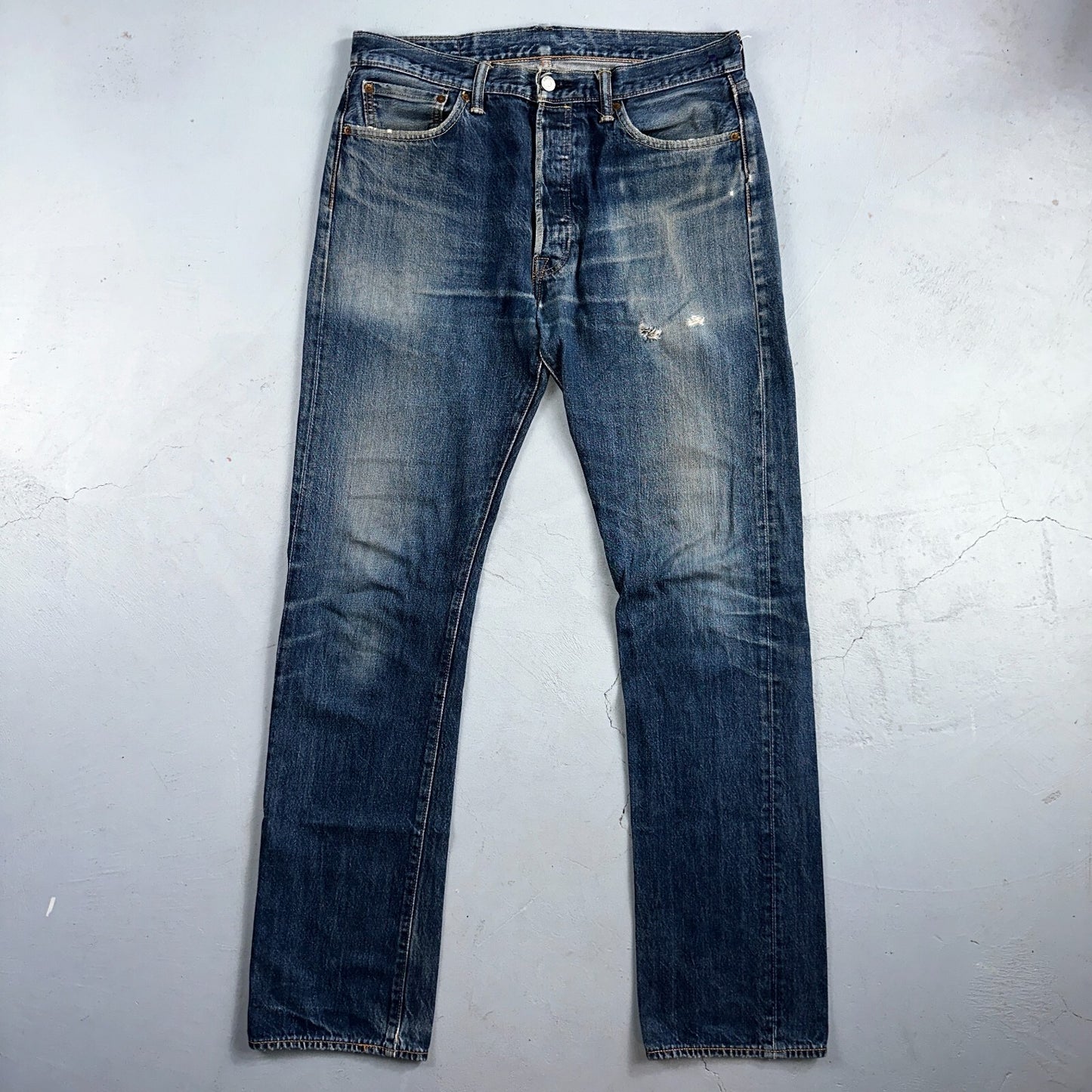 Levis 501 Y2K XX Straight Leg Jeans Blue VTG Med Wash 34x36 Act 34x34
