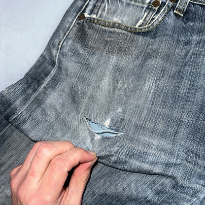Levis 501 Vintage Y2K XX Straight Leg Jeans Blue Med Wash 33x30 Act 32x28