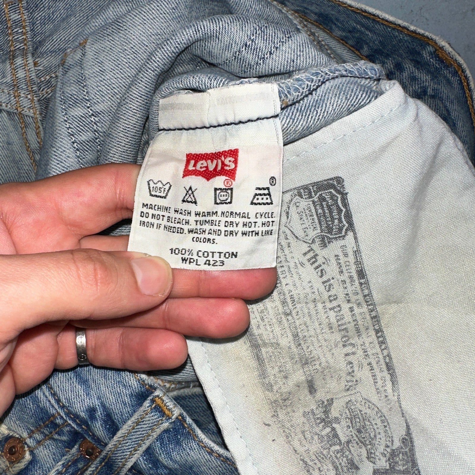 Levis 501 Vintage Y2K 90s XX Straight Leg Jeans Blue Light Wash 36x32 Act 33x30