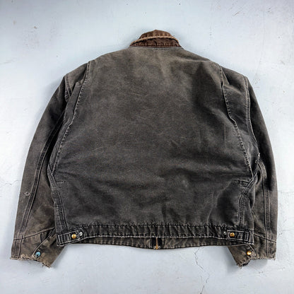Carhartt VTG Detroit Jacket Men's 2XL Lined Blanket Workwear J97 BLK Thrashed