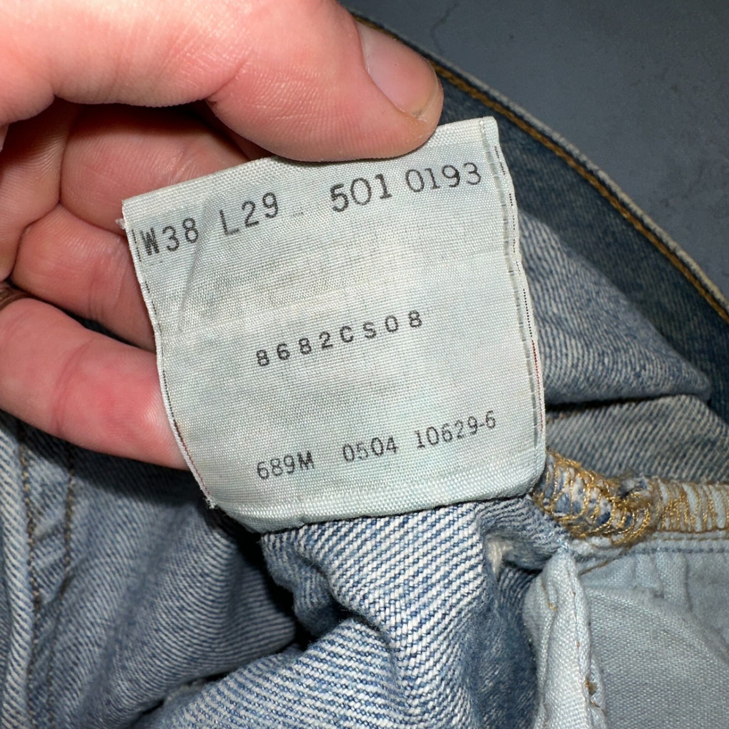 Levis 501 Vintage Y2K XX Straight Leg Jeans 90s Blue Light Wash 38x29 Act 36x27