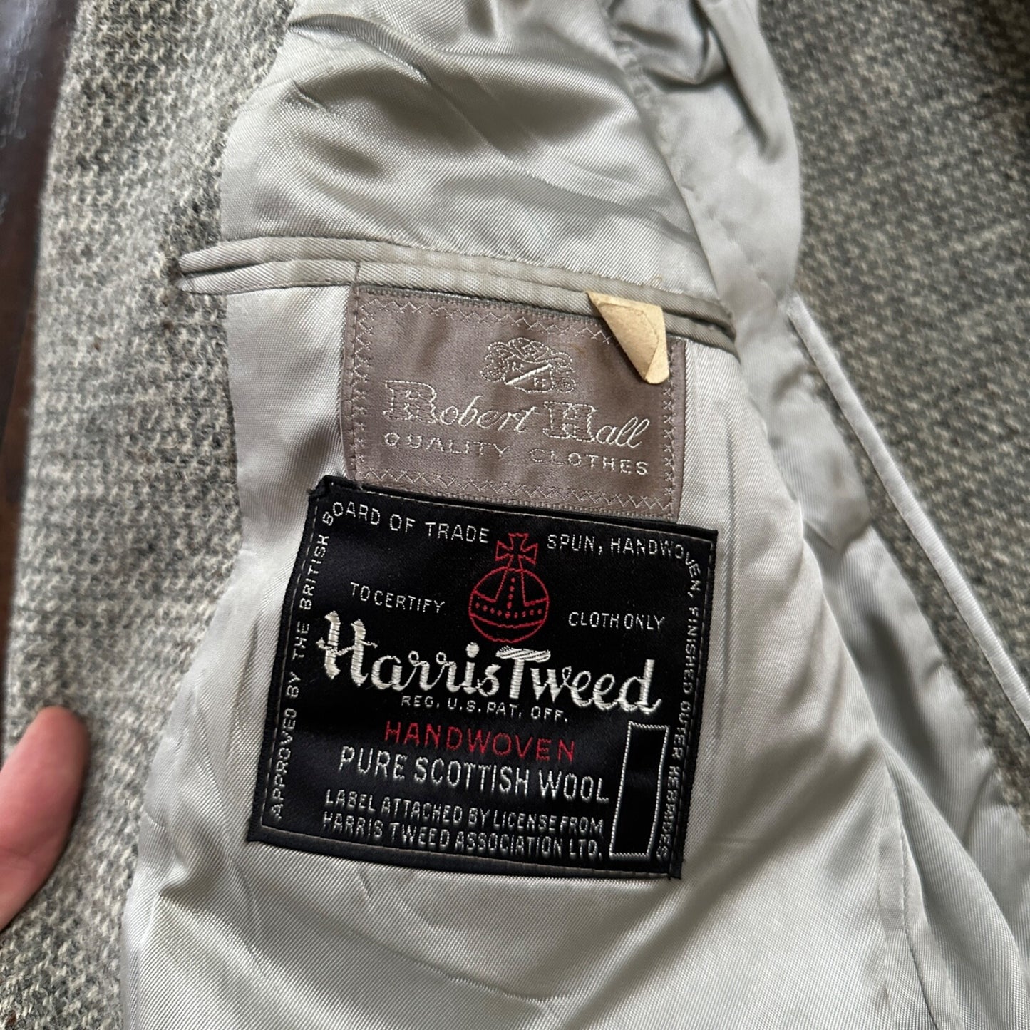 Vintage 1960s Robert Hall Smoke Grey Tweed Shaggy Flecked Blazer Jacket 60s