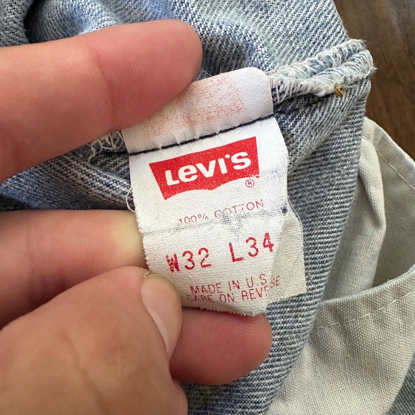 VTG 90s Levis 501 Button Fly 32x34 USA Tag Jeans Straight Wash Blue XX Act 29x29