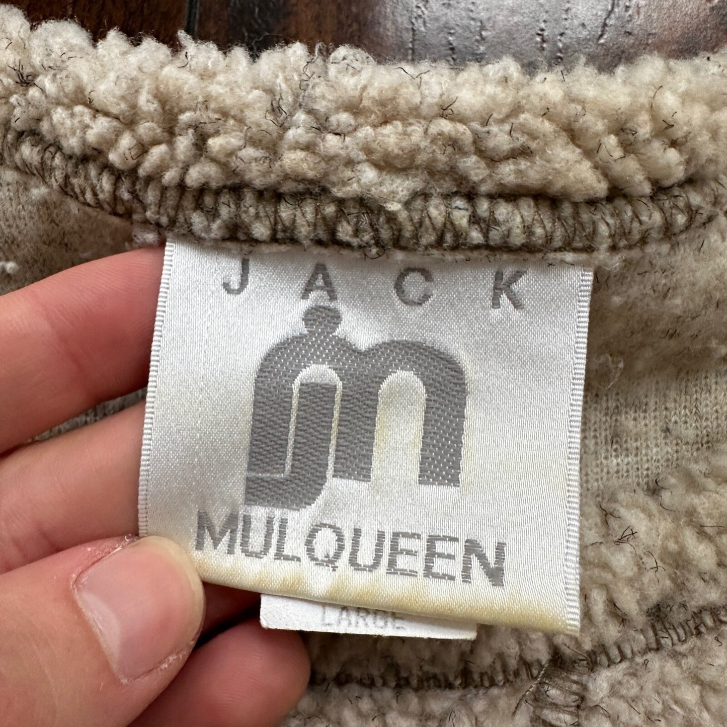 Jack Mulqueen Sweater Women’s Large Fuzzy Cozy Warm Sherpa Jacket VTG 90s USA