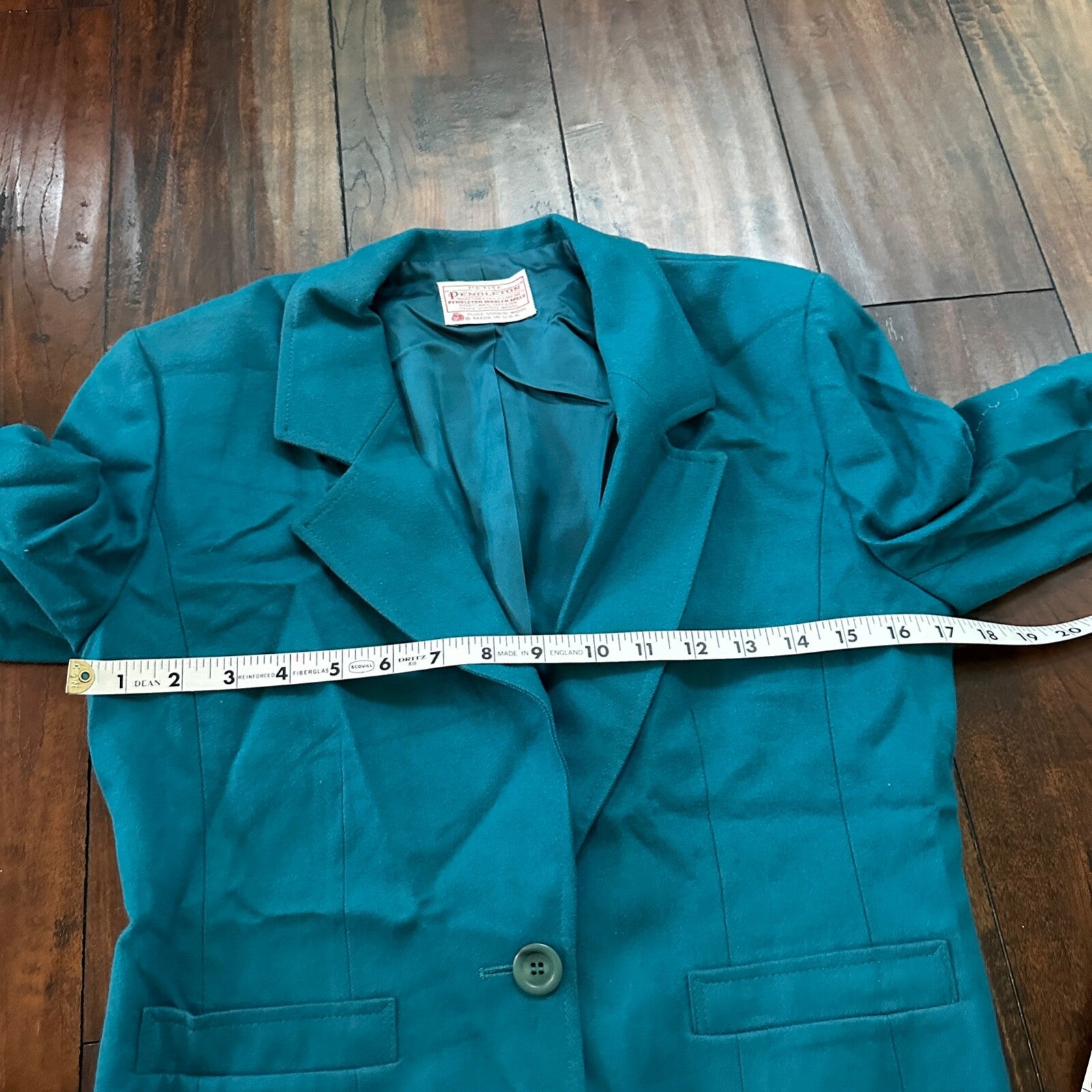 VTG Pendleton Women’s 100% Virgin Wool Green Blazer Jacket USA Size 6 80s