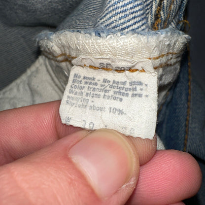 Levis 501 Vintage 80s Redline Selvedge USA XX Jeans Light Wash Capri Act 30x25