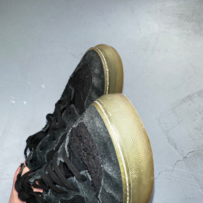 Balenciaga Paris Black Distressed Leather And Suede Sneaker Trainer Mens Size 42