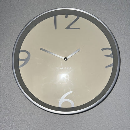 West Elm Modern 12 Inch Wall Clock Display Hotel Office Minimalist MCM Vtg DWR