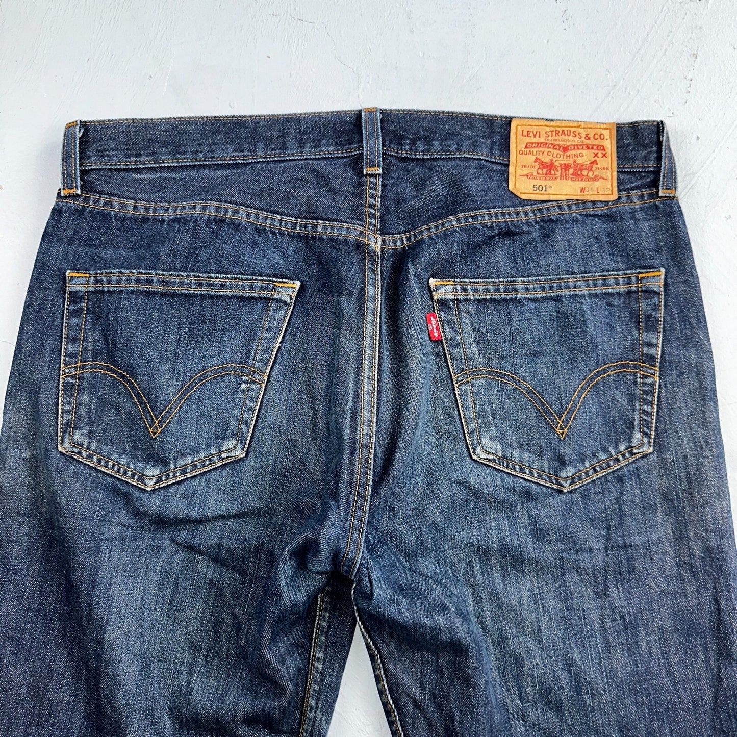Levis 501 Vintage Y2K XX Straight Leg Jeans Blue Dark Wash 34x32 Act 35x31