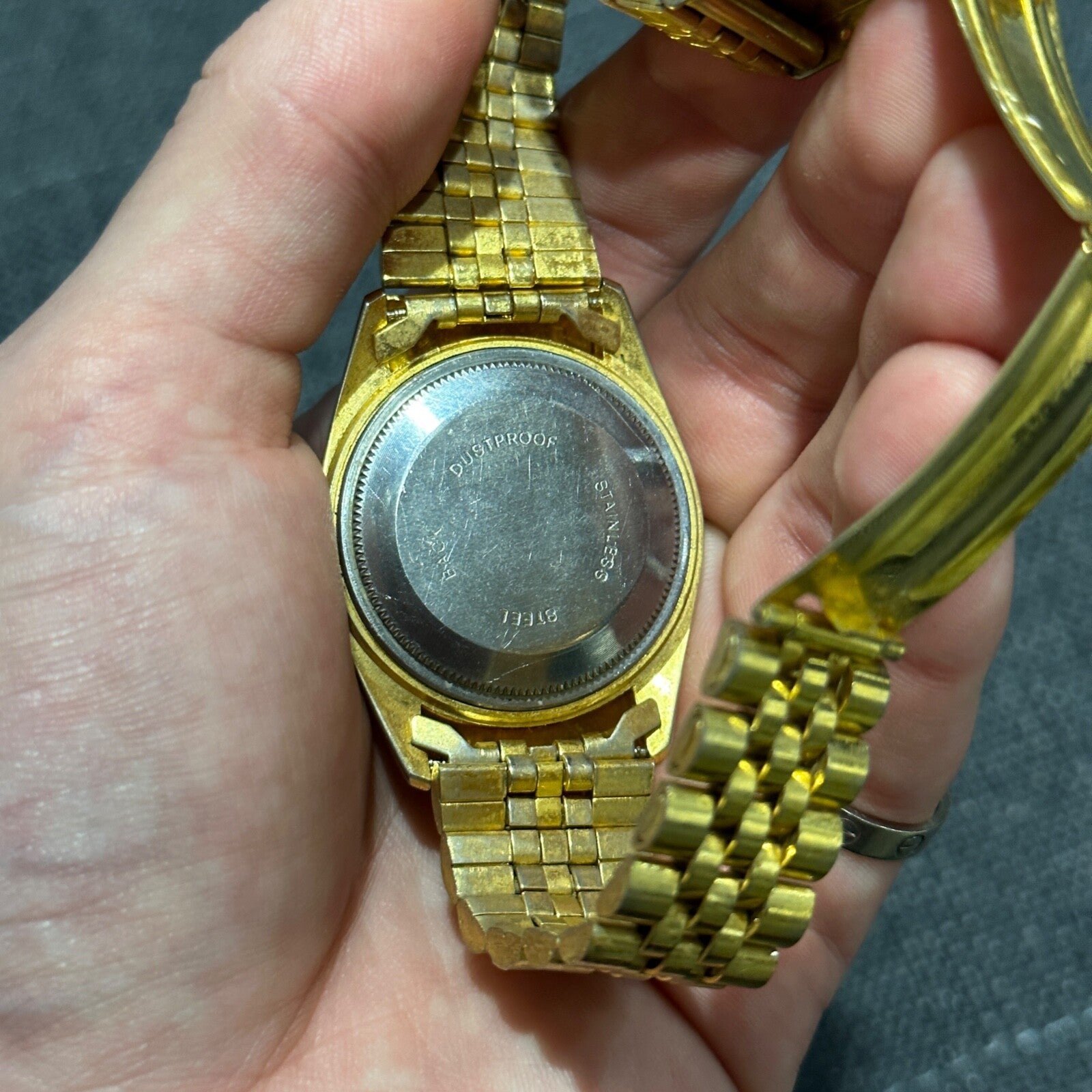 Vintage Netec Womens Gold Tone Watch Needs Battery Japan Movement Quartz