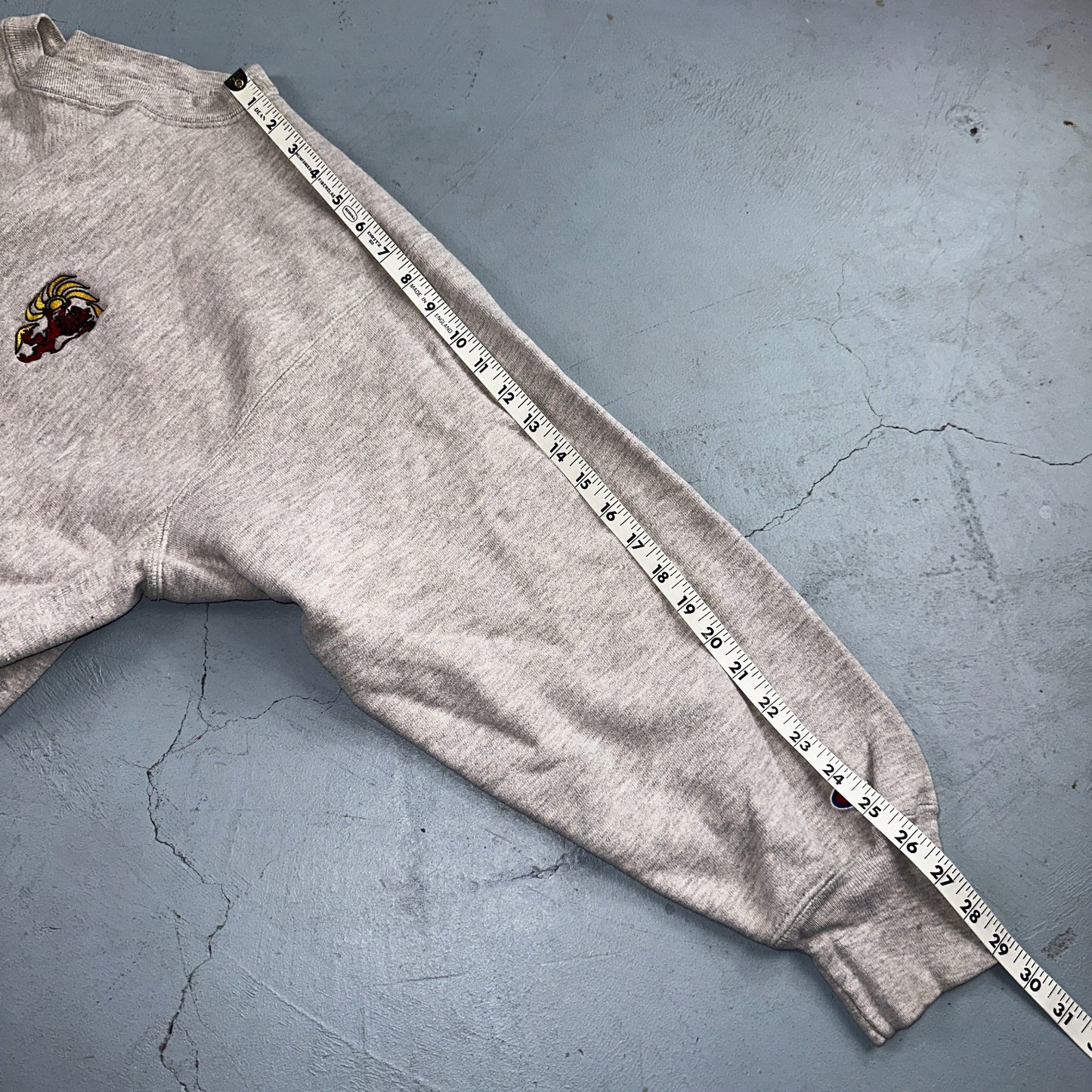 VTG 80s Champion Reverse Weave Crewneck Sweatshirt Gray USA XL Lion Sun Motif