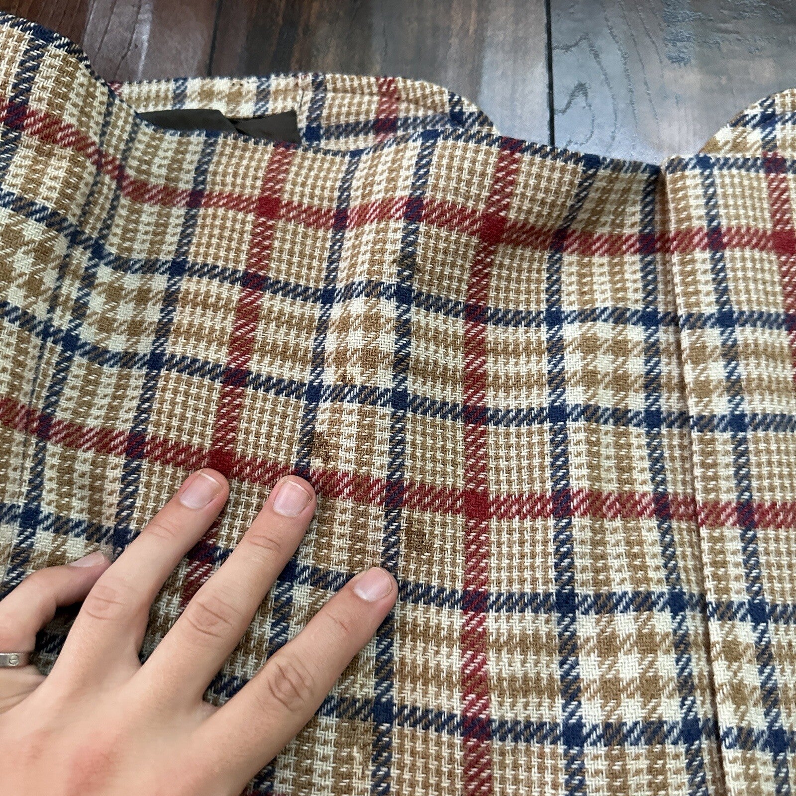 1960s 1970s Tan Pinstripe VTG Suit Jacket Sportcoat 40 Wool Checker Rockabilly