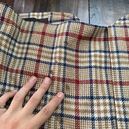 1960s 1970s Tan Pinstripe VTG Suit Jacket Sportcoat 40 Wool Checker Rockabilly