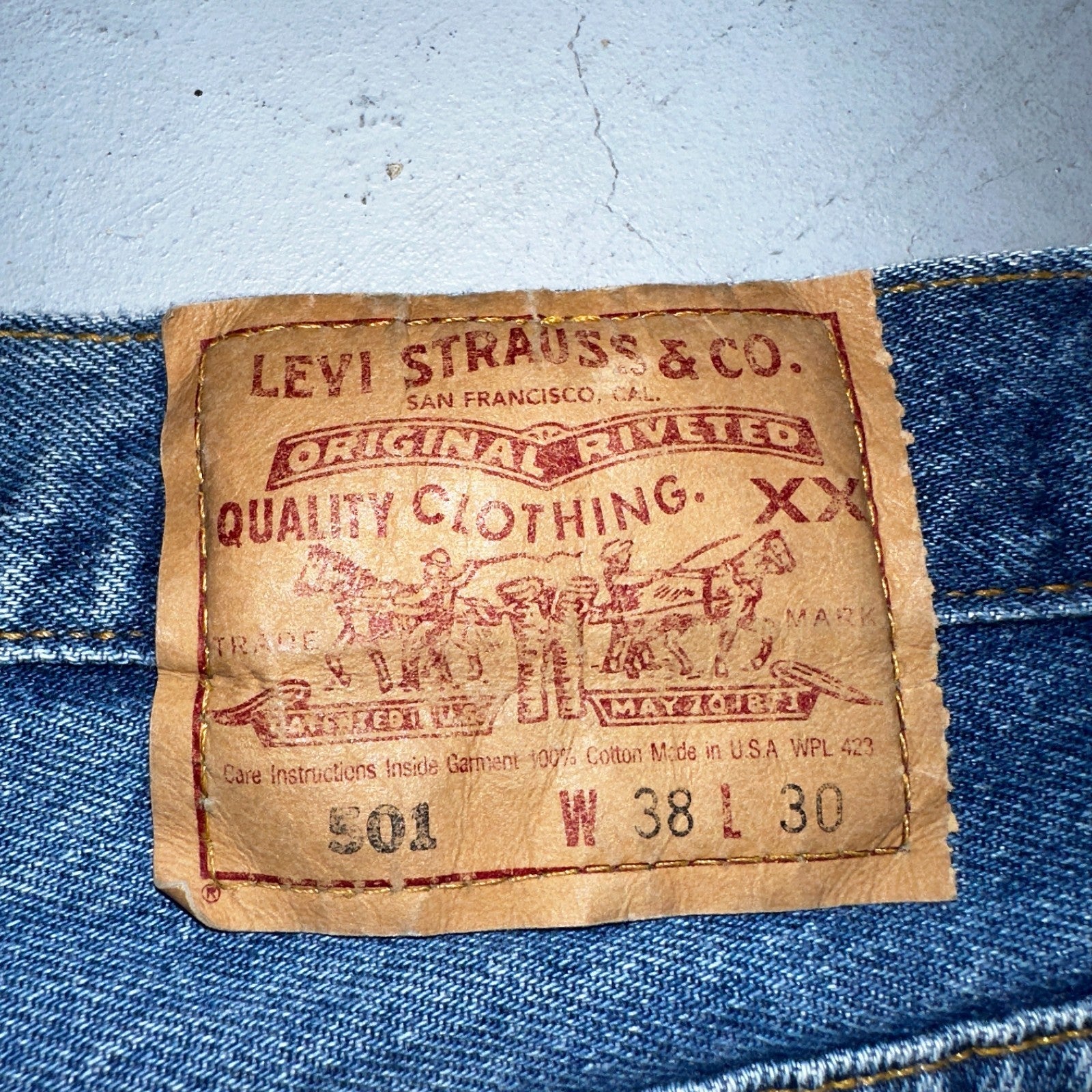 Levis 501 Vintage 90s USA XX Straight Leg Jeans Blue Med Wash 38x30 Act 36x29