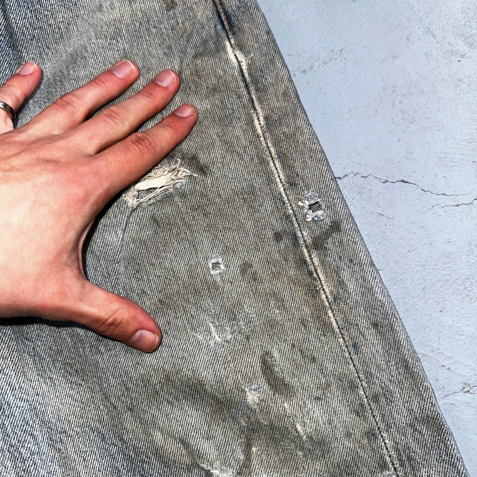 Levis 501 Vintage 90s USA XX Straight Leg Jeans Blue Light Wash 29x32 Act 28x31