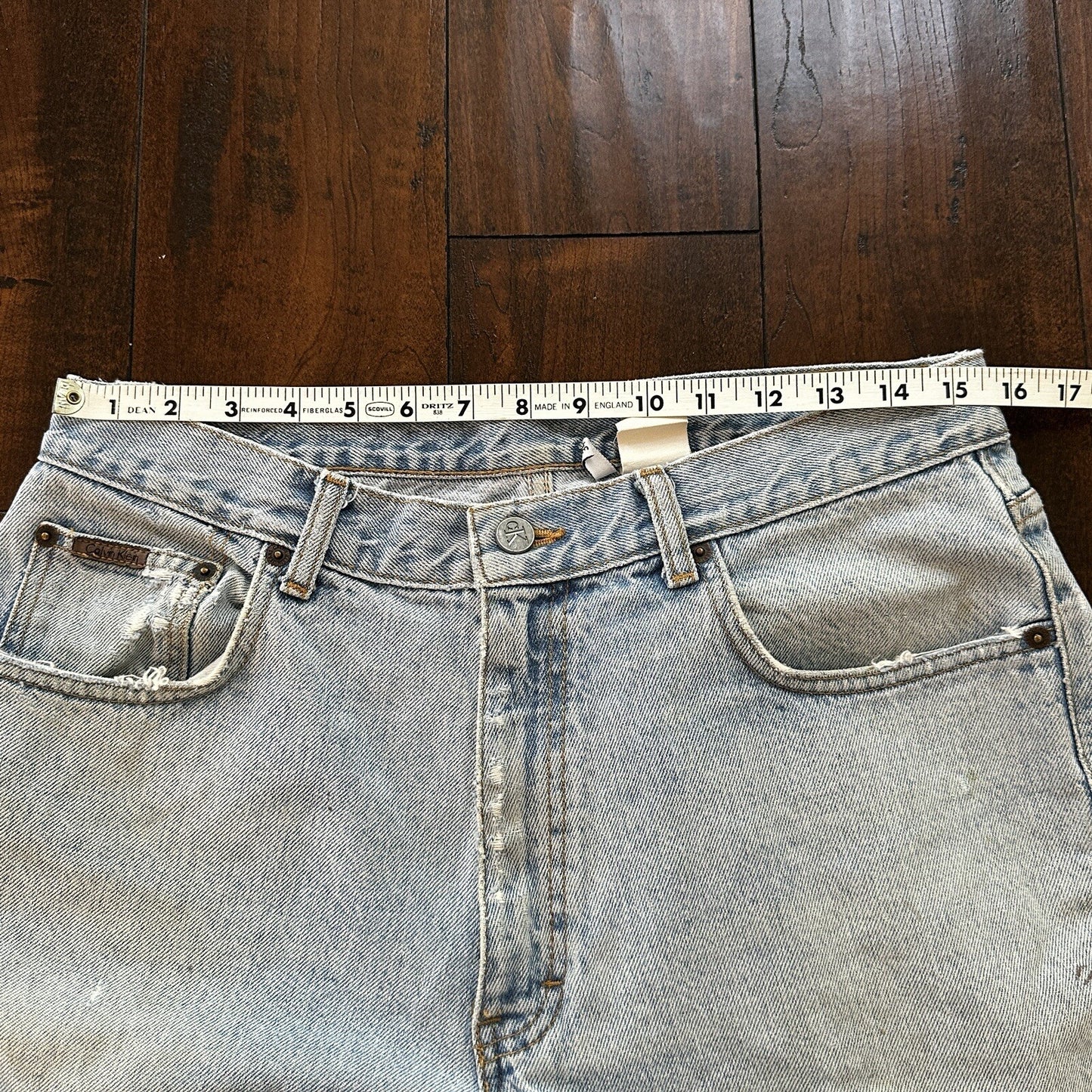 Vintage Calvin Klein Jeans Mens 34 Blue Stonewash 1990s USA 90s 31x27 Light