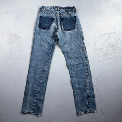 Levis 501 Vintage 80s Redline Selvedge USA XX Jeans Light Wash Stained Act 28X33