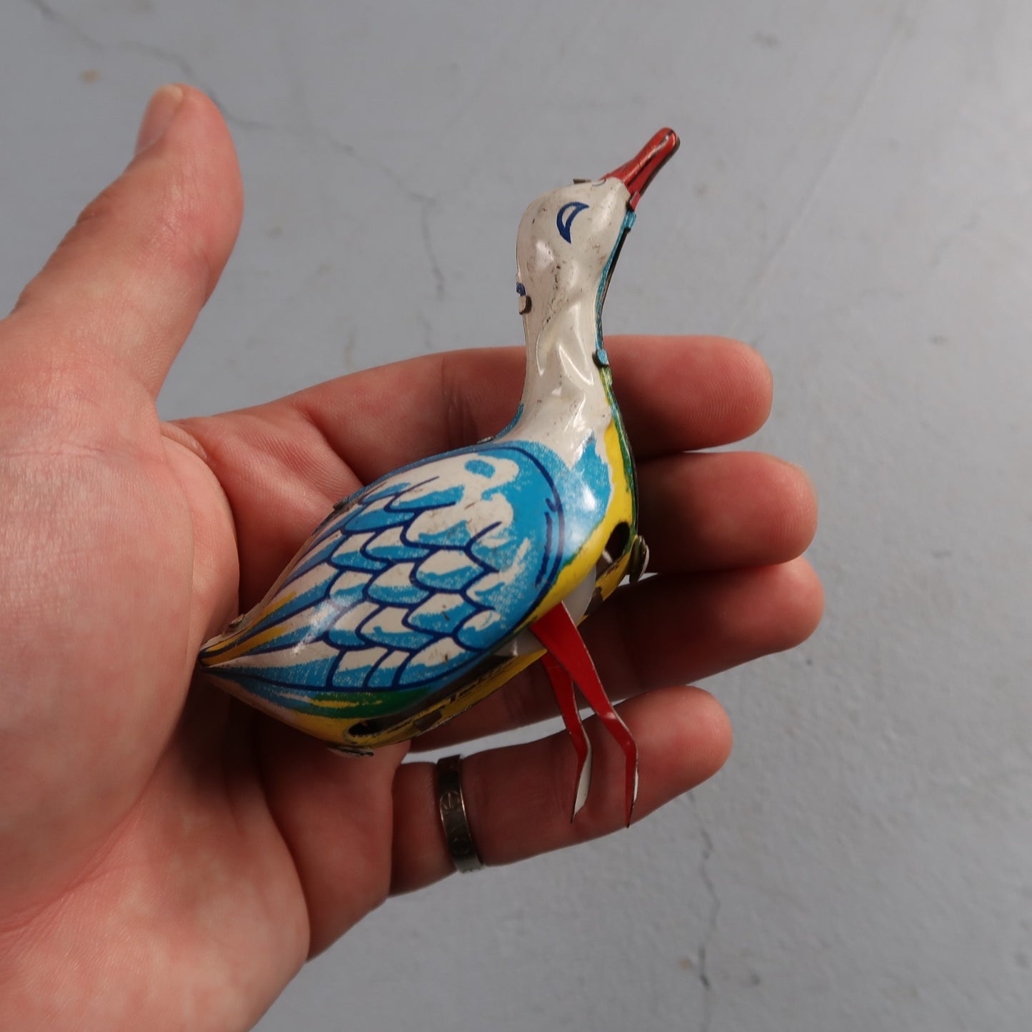 Vintage Inakita Wind Up Tin Goose Made In Japan Working Condition Includes Key