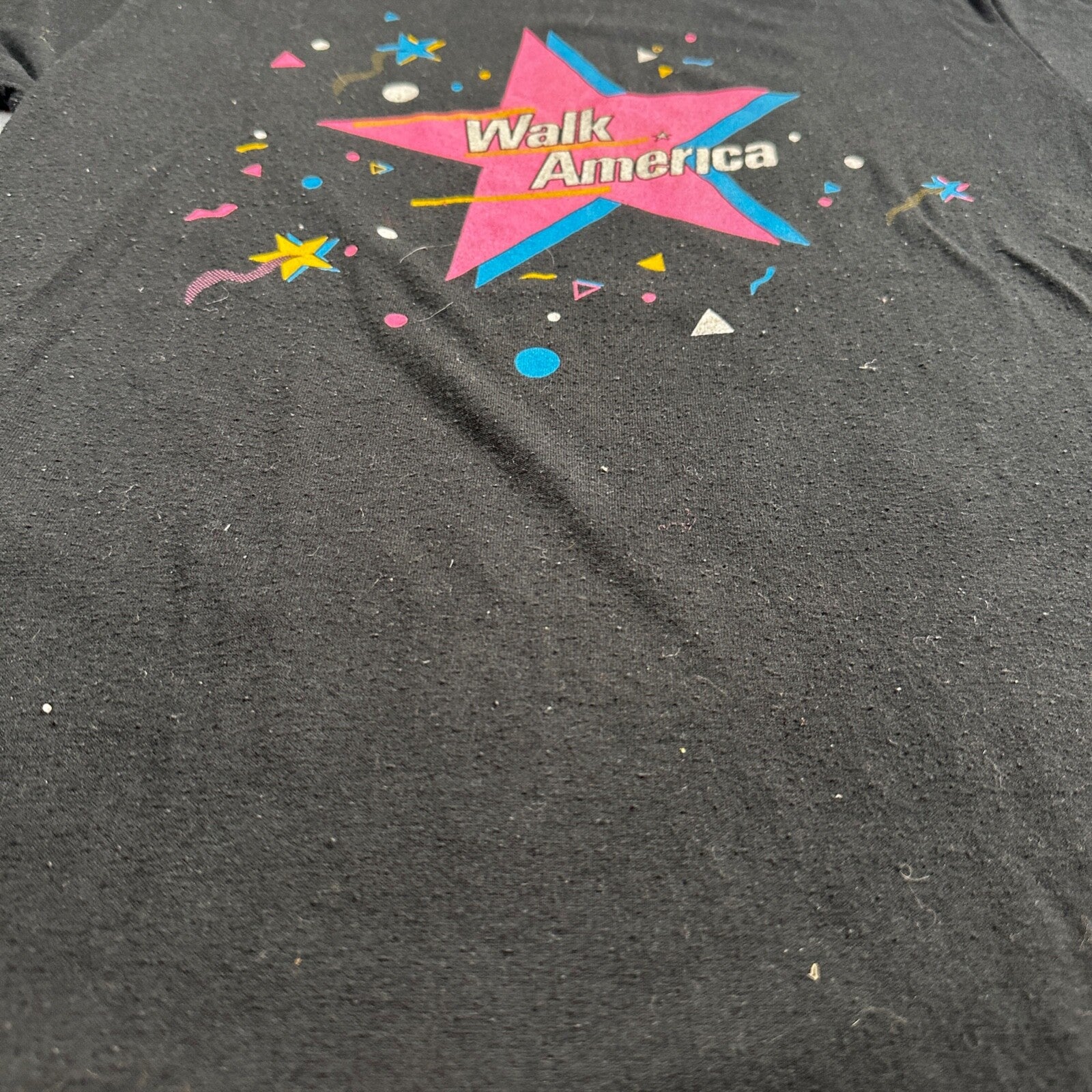 Walk America Star 80s VTG T Shirt Star Pepsi Burger King Promo March Dimes USA