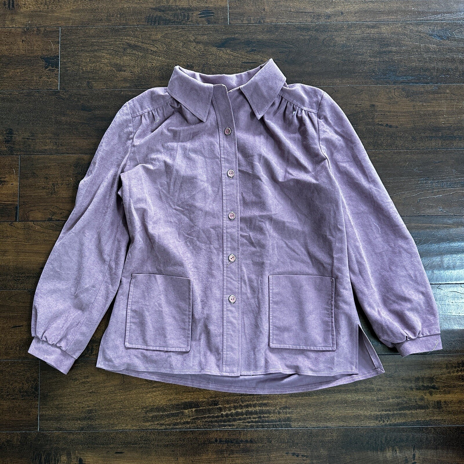 VTG Marty Gutmacker Soft Purple Button Down Shirt Disco Blouse Rockabilly 60s