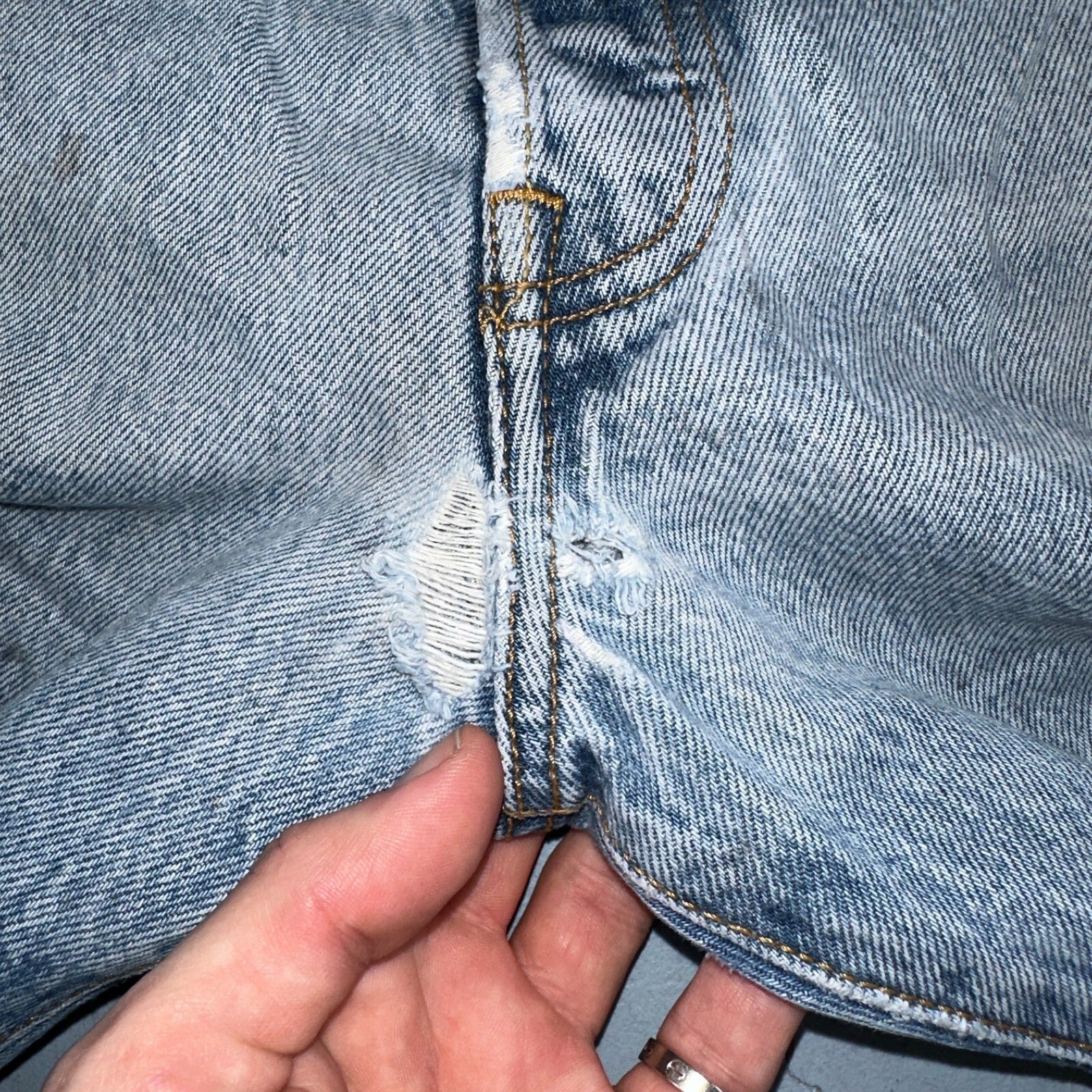 Levis 501 Vintage Y2K XX Straight Leg Jeans 90s Blue Light Wash 38x30 Act 35x26