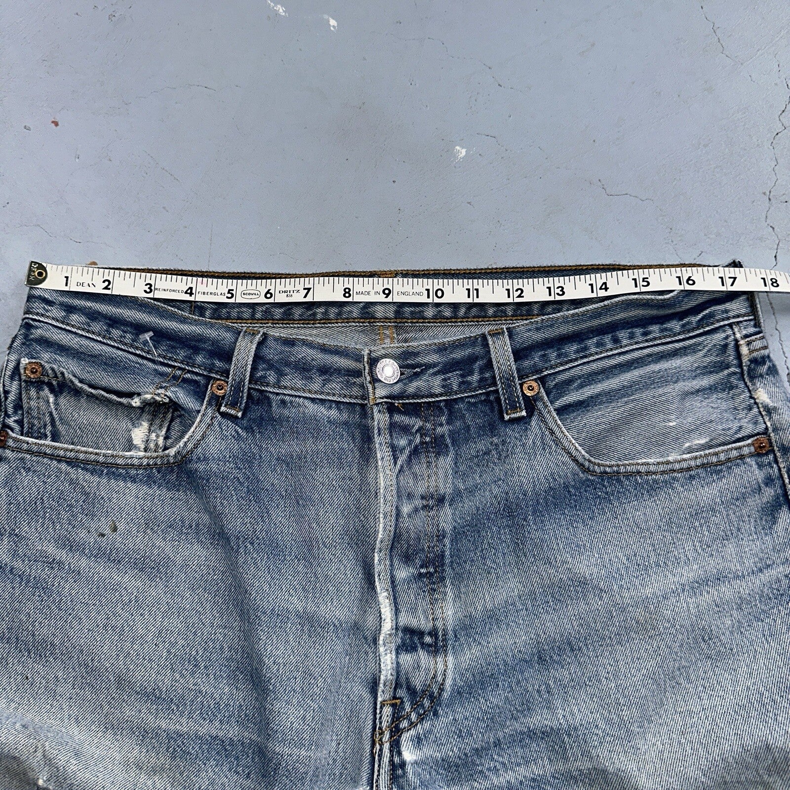 Levis 501 Vintage 90s Mexico Straight Leg Jeans 36x34 Y2K Light Wash Act 35x30